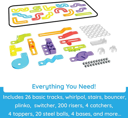 Fat Brain Toys Trestle Tracks Pro Marble Run Set, 274-Piece Modular Marble Track, STEM Toys for Kids, Fun Science Kits for Girl and Boy Ages 8-13+