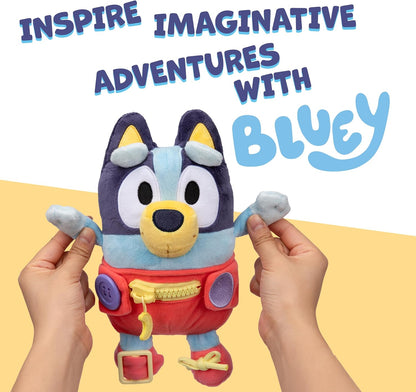 Dress & Play Baby Bluey Plush, Button, Zip, Buckle and Tie, Learn to Dress Dolls for Toddlers Ages 3+, Fine Motor Skills Buckle Toys