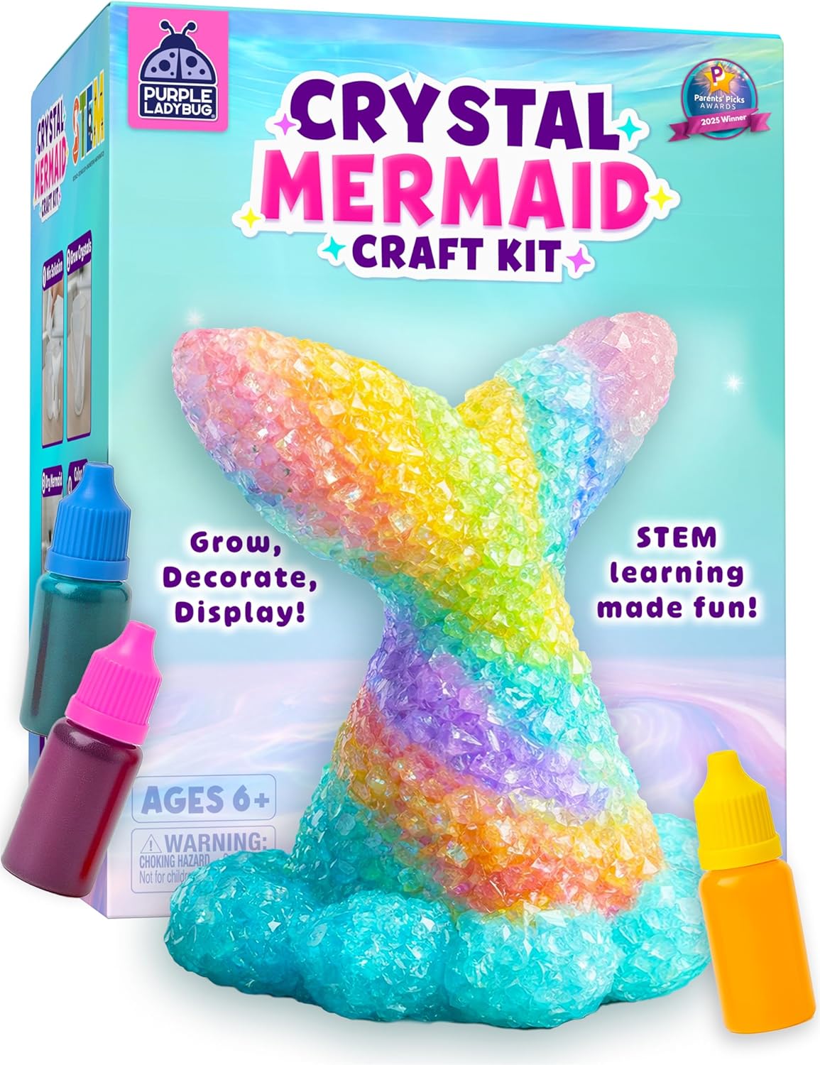 Crystal Growing Kit-Birthday Gifts for Kids Ages 4 5 6 7 8, Crystal Making Experiment for Girls, Grow Your Own Unicorn Crystal, STEM Kit for Girls, Fun Summer Vacation Science Activity for Kids