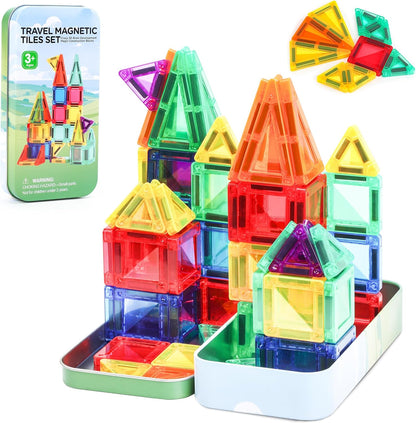 BENOKER Castle Magnetic Tiles, 3D Building Blocks STEM Educational Kids Toys for Pretend Play, 3 4 5 6 7 8 Year Old Birthday Gifts for Boys and Girls, Preschool Learning Toys for Christmas
