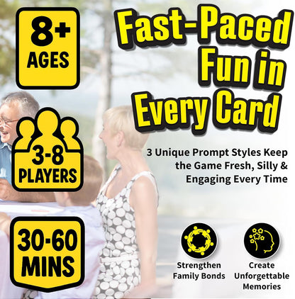 Family Bonding Game Filled with Conversation Starters - Fun Family Games for Kids & Adults - Family Activities - Family Games for Game Night - Guessing Games - Ages 8+, 3-8 Players, 30 Mins