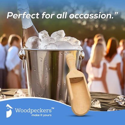 Mini Wooden Scoops 3-3/4 Inches Long, 50 Unfinished Mini Scoops for Jars, Bath Salts, Body Scrubs, Salt & Spice Containers, by Woodpeckers