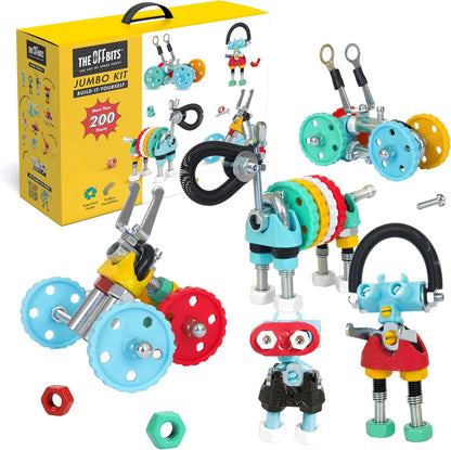 The Off Bits Space Mission Educational Build Your Own Robot Toy, Stem Building Toys for Boys and Girls, Valentine Birthday Gift for Kids Montessori Play Kit, Steam Toys for Kids Ages 6 7 8 9+