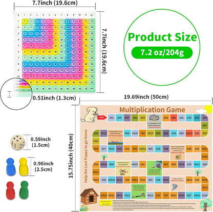 12x12 Multiplication Chart Games for Kids: Fun & Easy Learning! Press & Learn Multiplication Table Toy, STEM Math Skills Practice for Ages 4-12, Home & School Sensory Tool (US Certified Silicone)