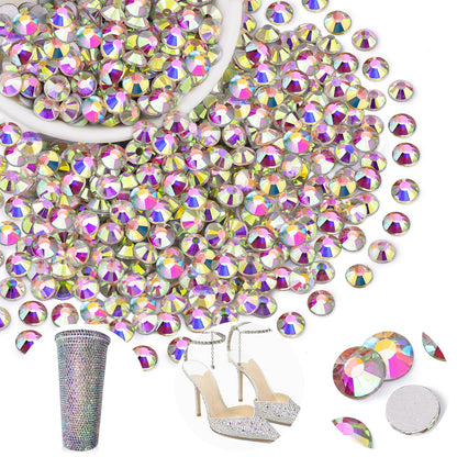 5000PCS SS6/2mm Glass Crystal Rhinestones (Clear), Bedazzling Flatback Rhinestones for Crafting DIY Crafts Nail Art Makeup Decoration, Gems Diamond Charms for Tumbler Shoes Clothing Mug