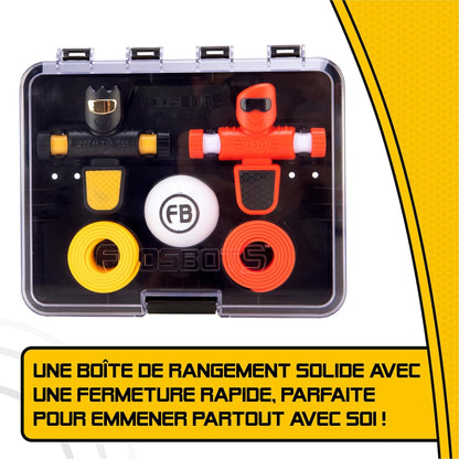 Fat Brain Toys Foosbots On the Go Tabletop Trickshot Game, 2 Player Soccer Toys, Games for Kids Ages 6+