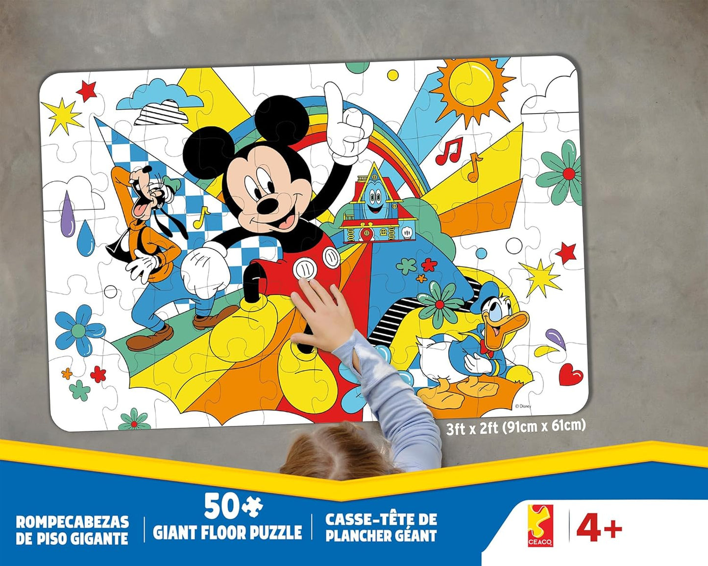 Buffalo Games - 50 piece Giant Floor Puzzle - Disney Clubhouse - Educational Puzzles for Kids Ages 4 and up - Large Pieces - 2 feet x 3 feet