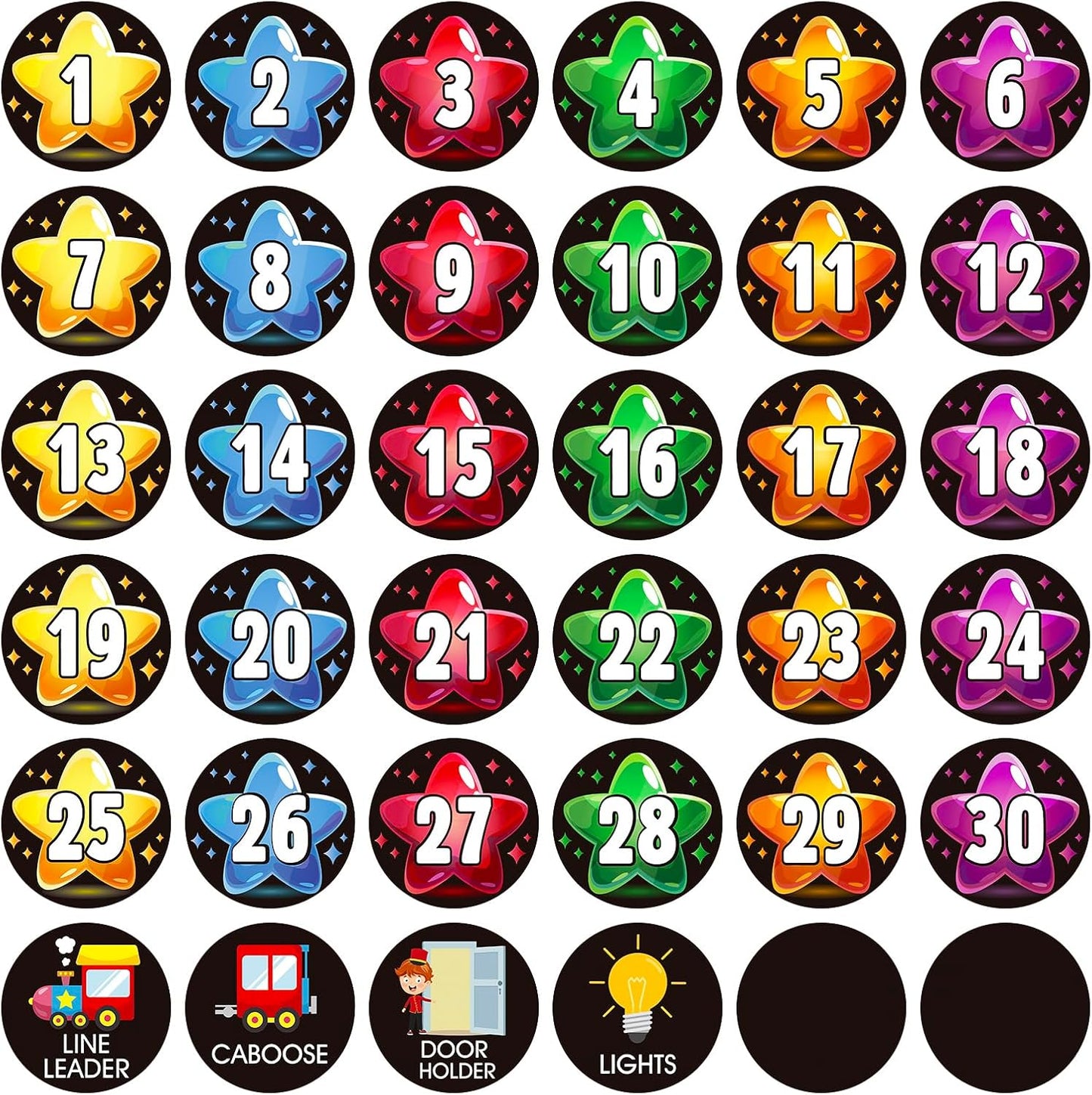 SICOHOME Number Spot Markers Stickers - 36Pcs Line up Spots for Classroom Floor Number Stickers for Classroom Line up Dots Numbers Floor Numbers Back to School Kindergarten Preschool Supplies