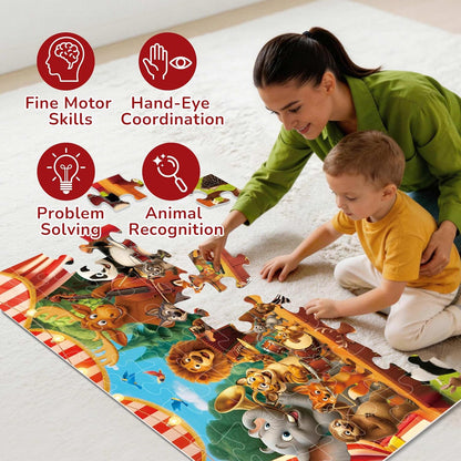 BenBen Floor Puzzles for Kids, 48 Piece 2 x 3 feet Forest Animals Puzzles for Kids Ages 4-6, Large Jigsaw Puzzles for Toddlers, Gift for Boys Girls