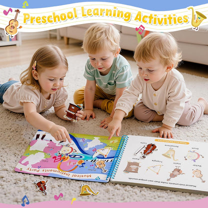 JoyCat Preschool Busy Book for Toddlers 3-5, Dual-Language Learning Activities, Educational Sensory Toys, Autism Learning Materials for Boys & Girls, English and Spanish Version
