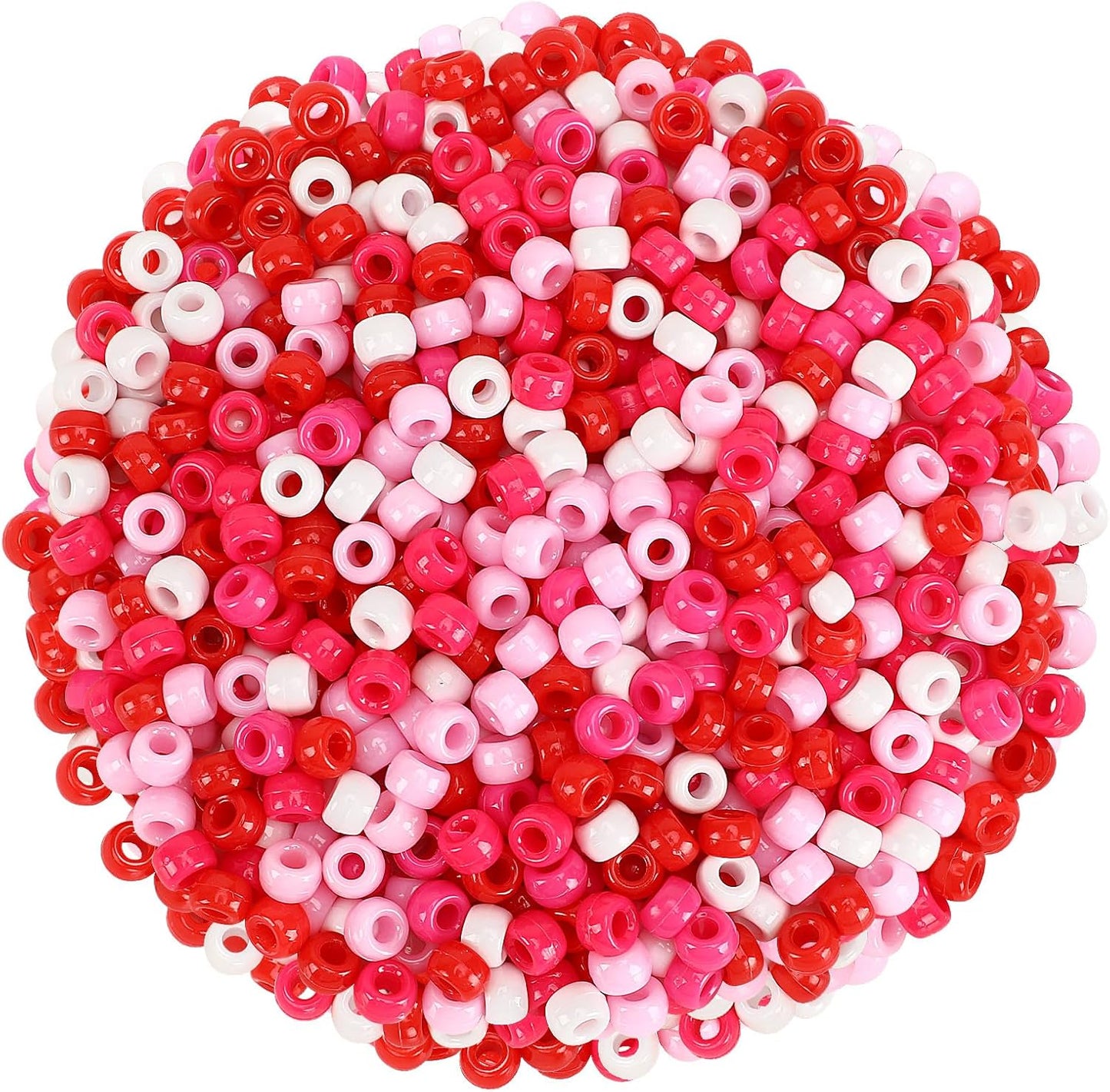 UPINS 1200Pcs Christmas Pony Beads Friendship Plastic Small Hair Beads Red Green White Pony Beads for Necklace Supplies (Christmas)