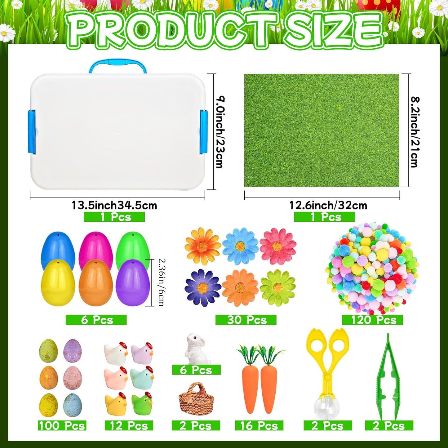Cinrobiye 283 Pcs Spring Sensory Bin Fillers Insect Fine Motor Activity Set Mini Garden Sensory Bin Kit with Flowers Ladybugs Tools Storage Box for Sorting Counting Classroom Learning Activities