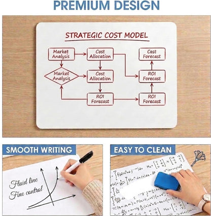 Small White Board 9X12, Small Dry Erase Board 2 Pack Whiteboard Dry Erase Double Sided with Lines Mini Whiteboard, Lapboard Ideal for Homeschool, Office, Classroom White Boards for Kids