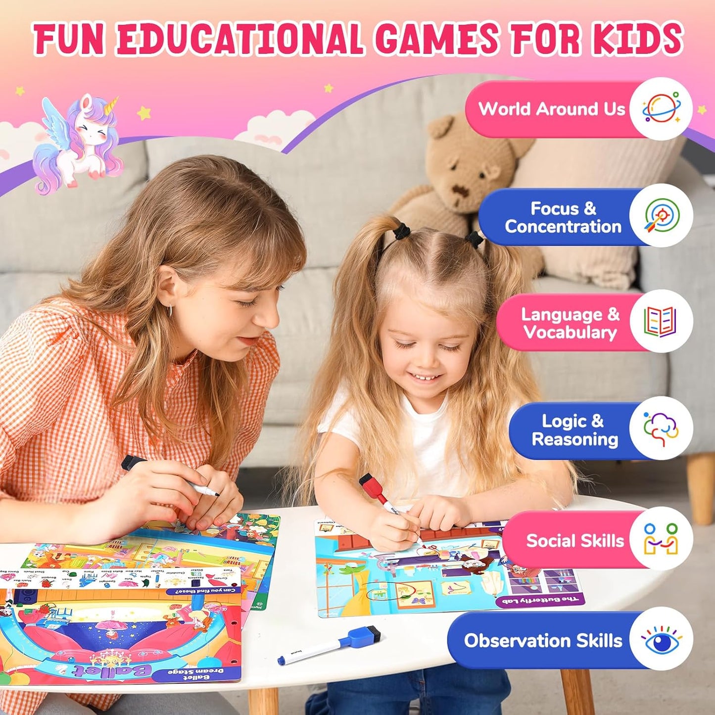 JoyCat Search and Find Activity Books, Animal Preschool Learning Activities for Toddlers & Kids, Travel Toys for Road Trip Car and Airplane, Busy Toy, Educational Game Gifts for Boys Girls Ages 3-5