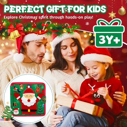 Montessori Christmas Busy Book for Toddlers 1-3- Learning Busy Book with Santa,Tree Decorating,Nativity-Autism Sensory Toy for Toddler 3-5 Airplane Travel Toy,Christmas Toddler Gifts for Girls & Boy