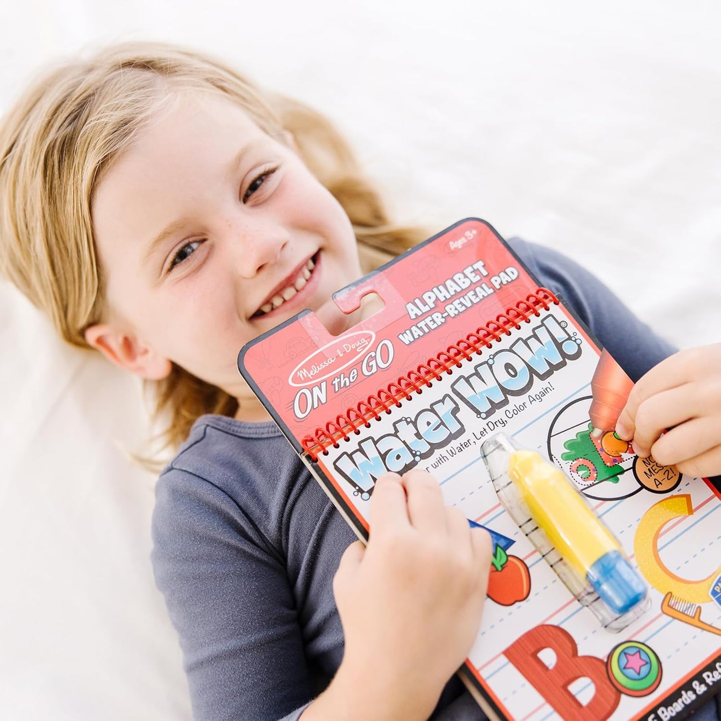 Melissa & Doug On The Go Water Wow! Mess Free Coloring Book, Reusable Water-Reveal Activity Pad, Alphabet, Travel Toys, Party Favors, for Toddlers & Kids Ages 3+ - FSC Certified