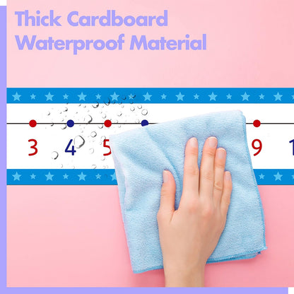 Number Line Bulletin Board Set, -100 to 100 Blue Number Line Classroom Decoration Bulletin Board Border School Wall Door Math Class Decoration Supplies for Classroom, Teacher Office, Kids Room