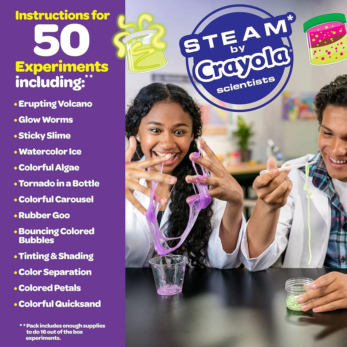 Crayola Color Chemistry Set (50 Experiments), Science Kit for Kids, STEM Toy for Kids, Gift for Boys & Girls, Ages 7, 8, 9