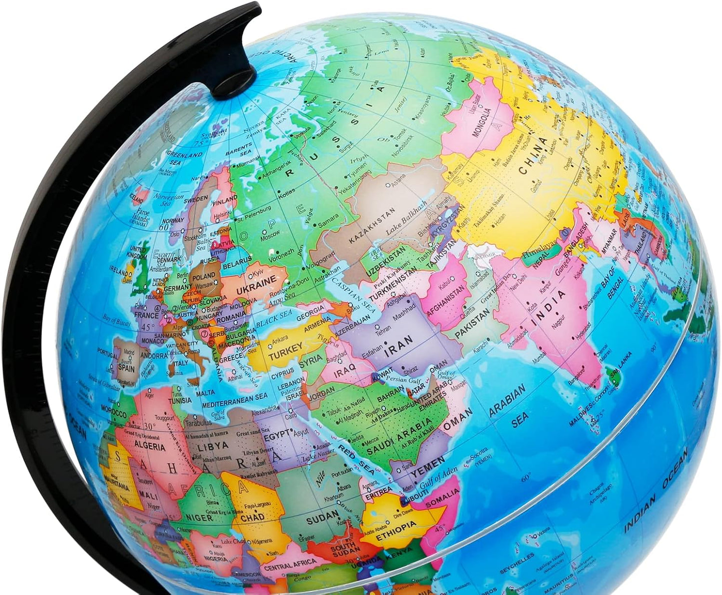 Exerz 8" World Globe - Political Map Educational- Self Assembled School Globe