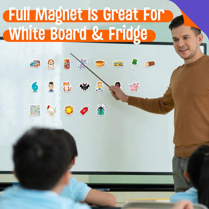 50 PCS First Word Magnets, Magnetic Thickened Daily Items Fridge Magnets Adorable Educational Learning Toys for Kindergarten, Preschooler, Kids 3+