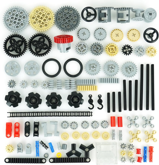 Pamvava Technical Parts Pieces, Wheels Gears and Axles Sets Chain Differantial, Car MOC Bulk Bricks Construction Blocks Toys