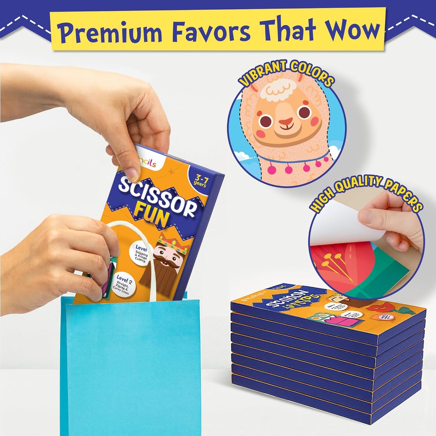 Funcils Toddler Scissor Skills - Art Supplies & Crafts Kit for Kids, Safety Scissors, Fine Motor Toys, Montessori Gifts for Boys & Girls Ages 3, 4, 5, 6, 7 Year Old, Preschool Learning Activity Books