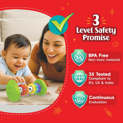 Imagimake Stacking Pots Toys | Leaps & Bounds 6+ Month Old Baby Toy | Learning Toy for Infant & Toddler | 5-in-1 Play & Learn | Stacking, Nesting, Pretend Play | First Birthday Gifts for Girls & Boys