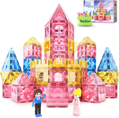 Soyee Diamond Magnetic Building Blocks - Princess Toys for 3-8 Year Old Girls & Boys - 3 4 5 6 Year Old Girl Birthday Xmas Present