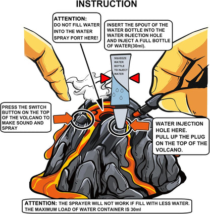 DINOBROS Volcano Toy for Kids 3-5, Mist-spouting Volcano Model with Dinosaur Sounds, Simulated Volcano Gifts for Boys and Girls