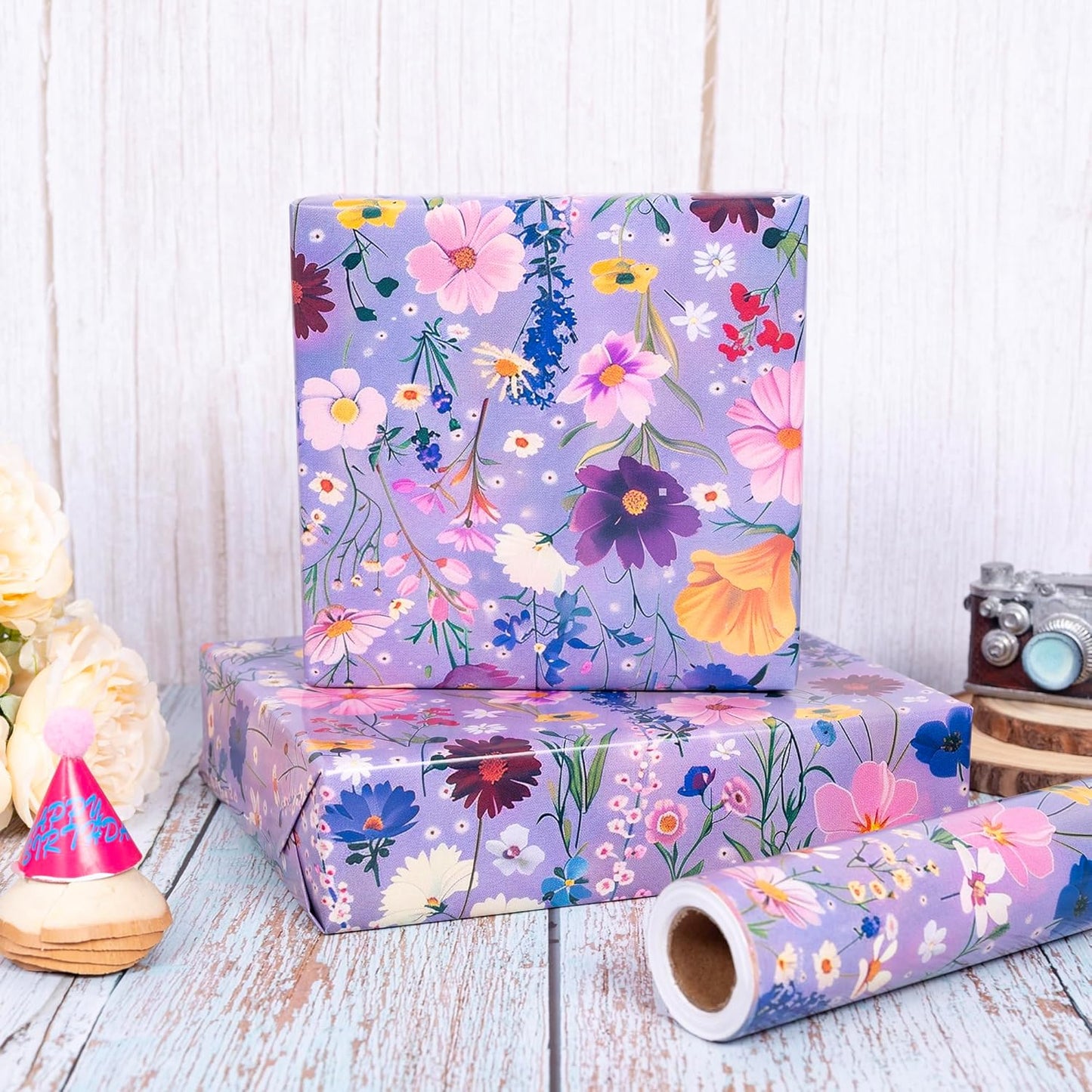 Dtiafu Reversible Building Blocks Wrapping paper Roll for Kids Boys Girls - Boys Birthday Bricks Design Gift Wrap Sheets for Baby Shower Party Craft Supplies(Total 28.5sq.ft)
