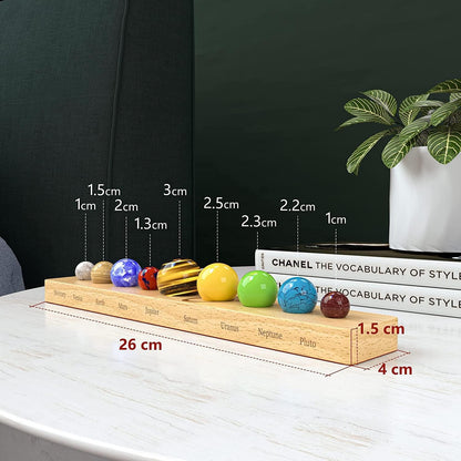 Nine Planets Gem Stones Planets Decorations Solar System Model Handmade Space Home Office Desk Decorations Creative Gift for Men, Women, Kids