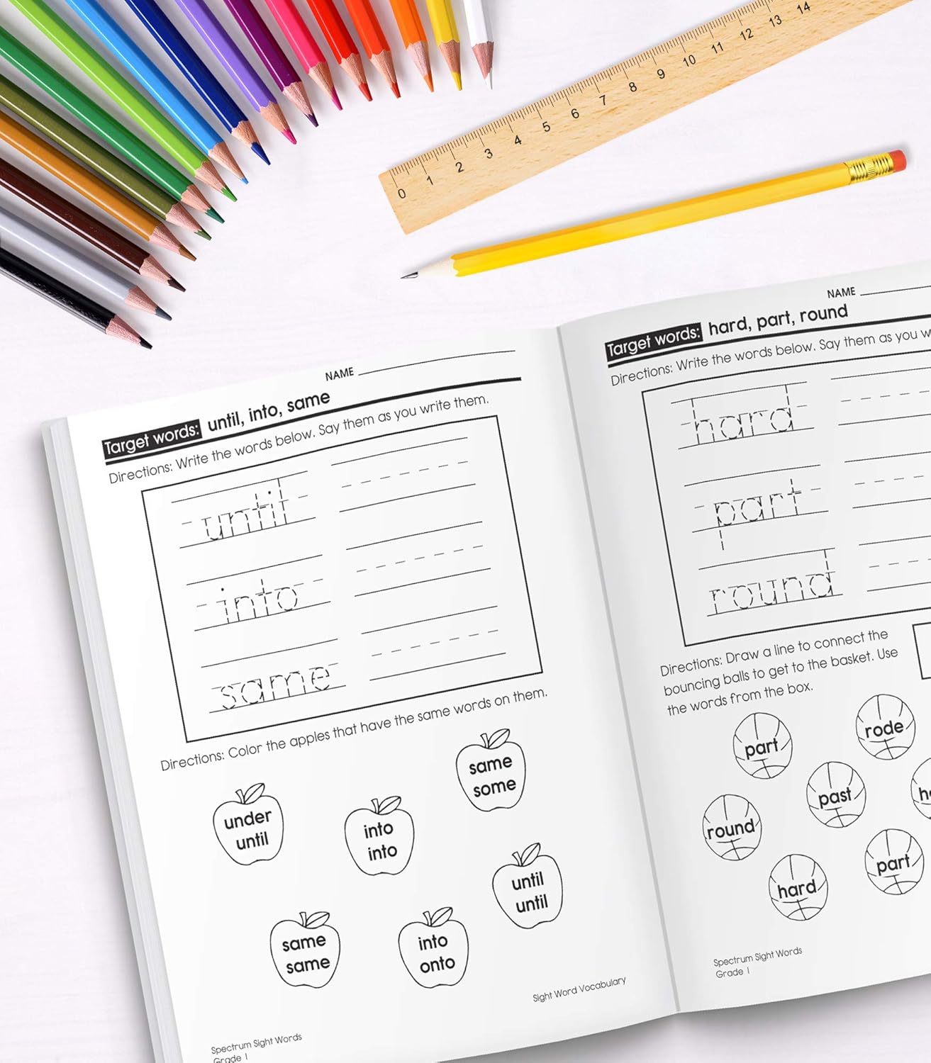 Spectrum Grade 1 Sight Words Workbook, 1st Grade Reading and Writing Practice With Sight Words Flash Cards and Scrambled Sentences, Classroom or Homeschool Curriculum