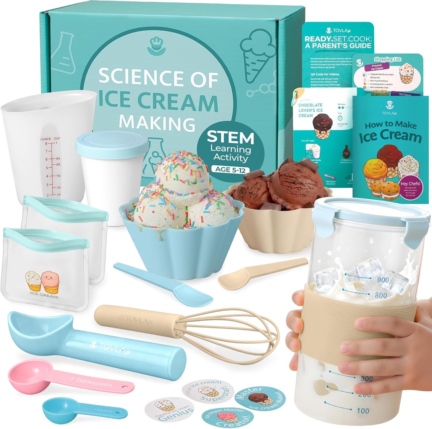 Tovla Jr. My First Food Science Kit – Edible Slime + Fun Experiments – STEM Montessori-Inspired Activity Set for Ages 5-8