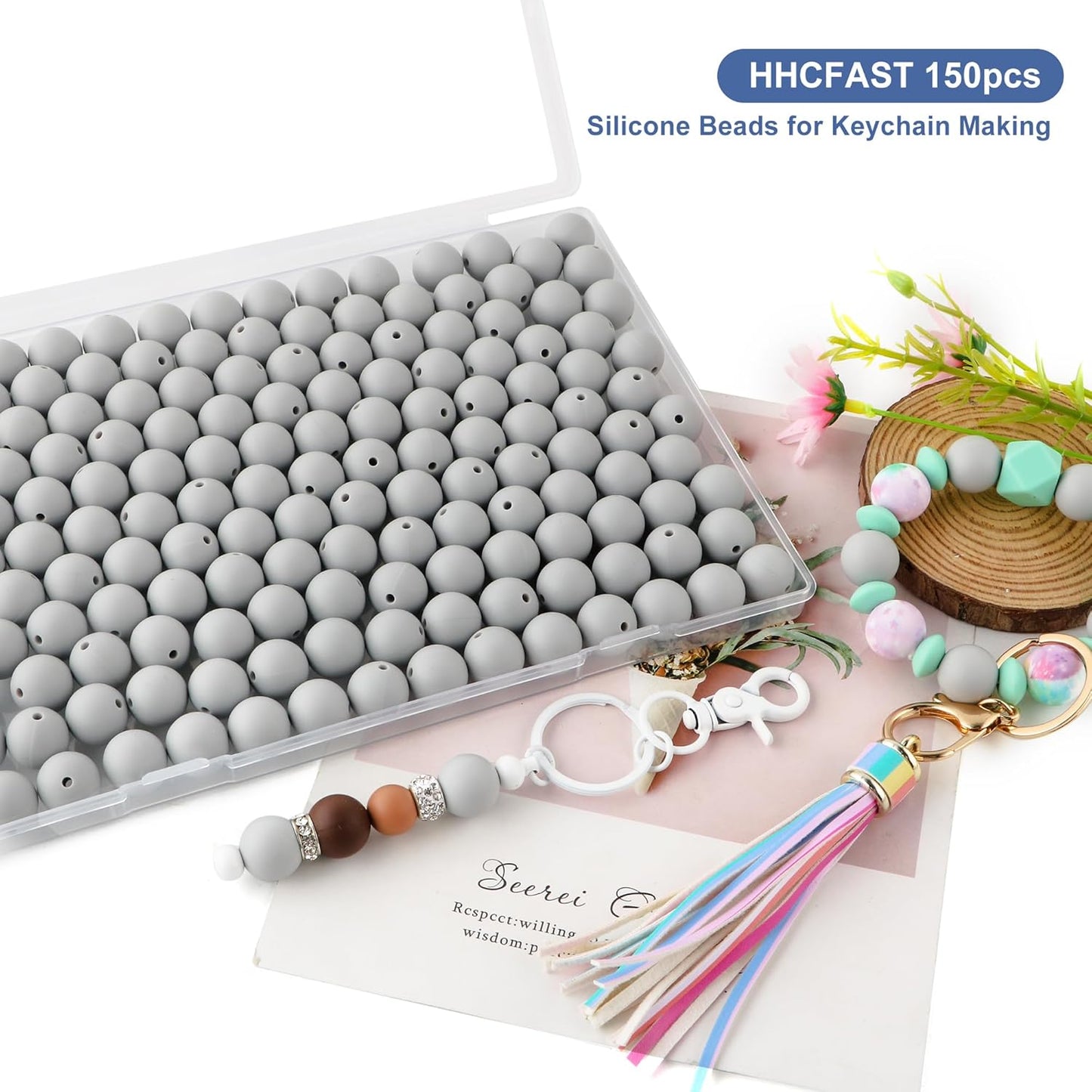 65Pcs 19mm Silicone Beads for Keychain Making Bracelet Necklace, Bulk Round Silicone Beads for Pens（Christmas Green） - Colors A