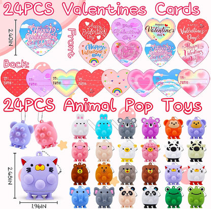 ChildFun 24 PCS Party Favors for Kids,3D Animal Pop Toys,Goodie Bags Stuffers for Kids,Pinata Stuffers Carnival Prizes,Fidget Toys Bulk,Prize for Classroom,Suction Toys for Toddlers