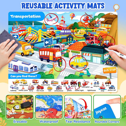 JoyCat Search and Find Activity Books, Animal Preschool Learning Activities for Toddlers & Kids, Travel Toys for Road Trip Car and Airplane, Busy Toy, Educational Game Gifts for Boys Girls Ages 3-5