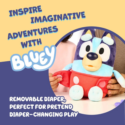 Dress & Play Baby Bluey Plush, Button, Zip, Buckle and Tie, Learn to Dress Dolls for Toddlers Ages 3+, Fine Motor Skills Buckle Toys