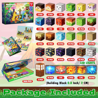 GraceDuck 300 PCS Magnetic Blocks - Magnetic Building Blocks, Stacking Magnets for Kids, Sensory Toy for STEM Montessori Sensory Toys for Kids 3+ Boys and Girls Christmas Birthday Gifts