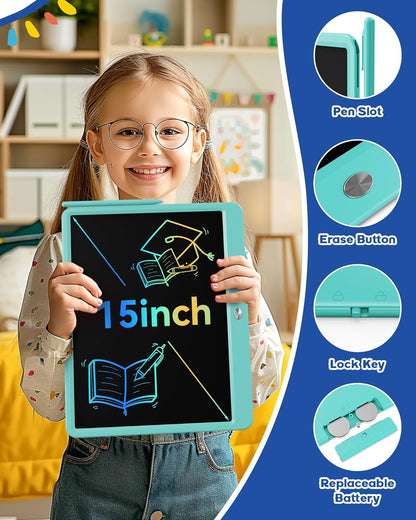 Bravokids Toys for 3-6 Years Old Girls Boys, LCD Writing Tablet 10 Inch Doodle Board, Electronic Drawing Pads, Educational Birthday Gift for 3 4 5 6 7 8 Years Old Kids Toddler (Blue)