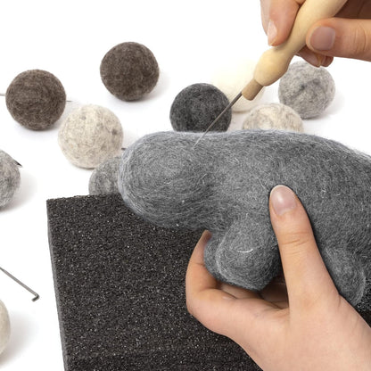 Glaciart One Felt Balls, Felt Pom Poms (5 Pieces) 4 Centimeters - 1.6 Inch, Handmade Felted 5 Vibrant Colors Wool Balls for Cats, Felting and Garland