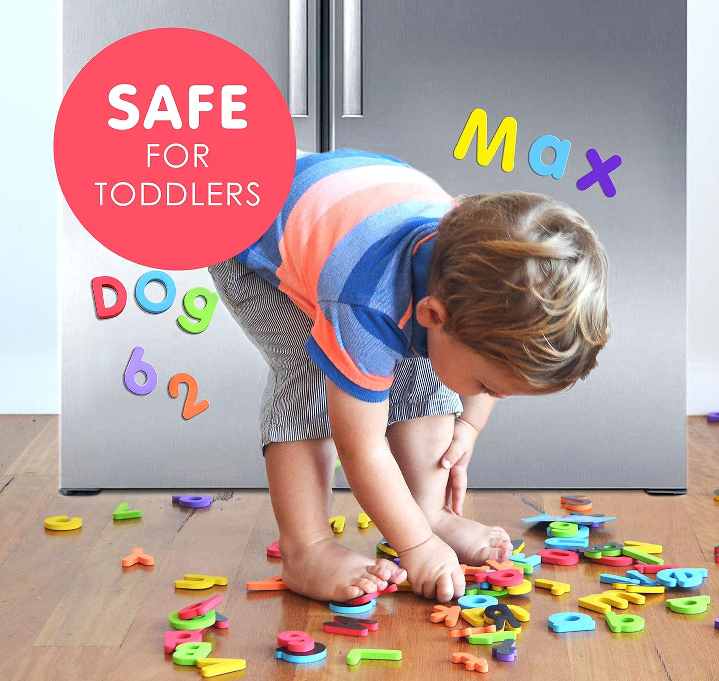 Curious Columbus Magnetic Letters and Numbers for Toddlers. Foam Alphabet Fridge Magnets and Numbers for Kid Learning. 123 ABC Toddler Magnets for Refrigerator