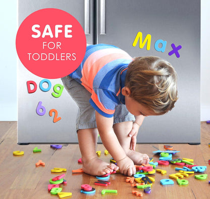 Curious Columbus Magnetic Letters and Numbers for Toddlers. Foam Alphabet Fridge Magnets and Numbers for Kid Learning. 123 ABC Toddler Magnets for Refrigerator