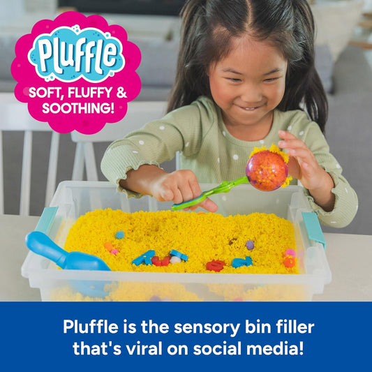 Educational Insights Pluffle Mini 8-Pack - Preschool Sensory Bin Filler, Tactile Sensory Toys for Toddlers 3-4, Mess Free Slime Alternative, Satisfying Foam Sand Bin Filler