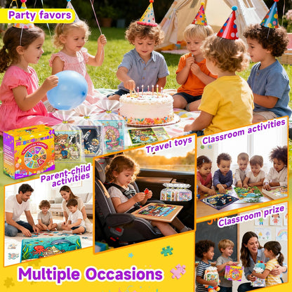 24 Pack Easter Party Favors for Kids, Magnetic Puzzle Books Bulk for Toddlers 3-5 & Kids 4-8, Goodie Bag Stuffers, Classroom Prizes, Birthday Return Valentine’s Day Gifts, Travel