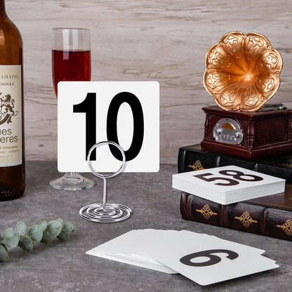 100 Pcs Table Numbers 1-100, Plastic Double Sided Table Number Cards, 4x3.7 Inch Number Signs for Wedding, Restaurant, Reception, Party, Anniversary, Event