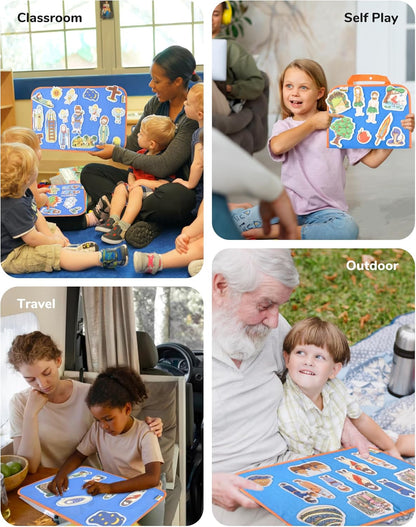 CHEFAN 12 Pack Felt Board Bible Stories Pieces,Flannel Board Stories for Preschool Activities Included a Felt Bag