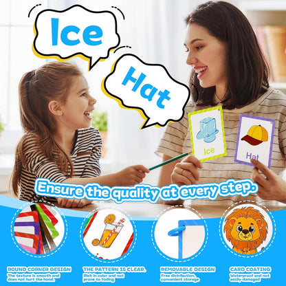 Toddler Learning Flash Cards, 60 PCS Double Sides Flashcards for Alphabets, Numbers, Colors, Shapes, Sight Words, Baby Cognitive Flashcards for Kids, Preschool Kindergarten Learning Activities