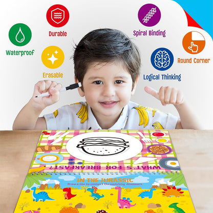 SpriteGru Dry Erase Mazes Game Pad, 30 Mazes Reusable & Erasable Book, Fun Brain Challenge Games Interesting Educational Toy and Learning Tool for Road Trip Airplane Travel