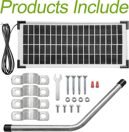 FM123 Solar Panel Kit,Compatible with Mighty Mule Automatic Gate Openers,10 Watt