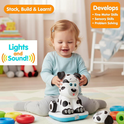 Stack-a-Roos Baby Giraffe by Salus Brands - Animal Stacking Toy, Educational Early Learning Toy for Infants Babies Toddlers, Age 12+ Months - Great Baby Gifts, STEM